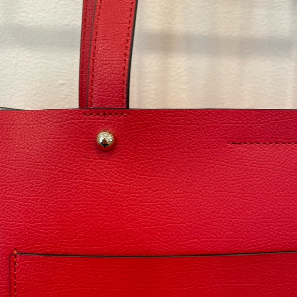 NWT Rebecca Minkoff Stella Leather Tote Bag Tomato / Red - Picture 5 of 14